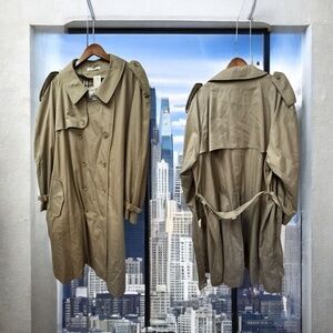 Martini,Mens,Trench coat,Khaki,Sz 54,Cotton,Wool,Lined,Crossed buttons,Pockets.!